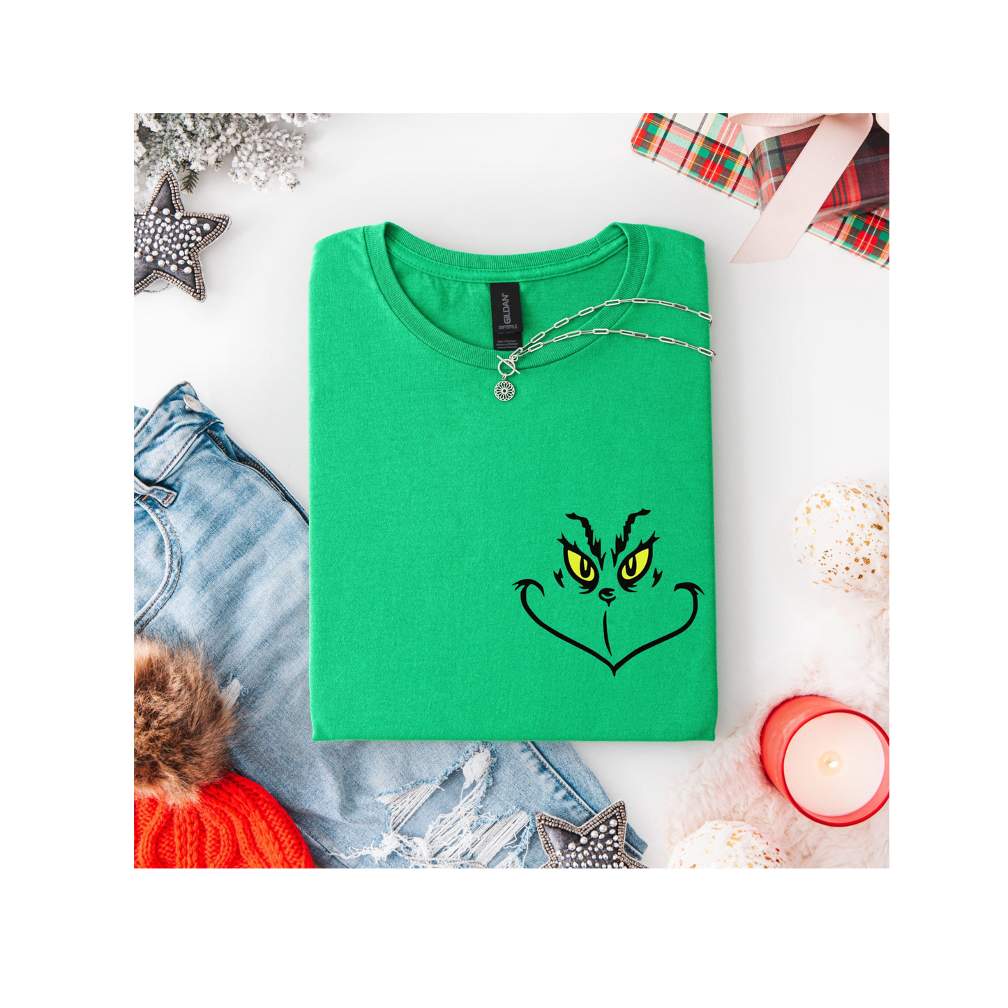 GRINCH FACE -XL SHORT SLEEVE